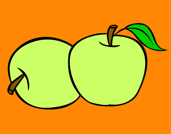 Dibujo Dos manzanas pintado por valeria30