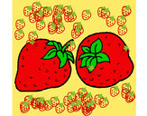 Dibujo fresas pintado por bombibombi