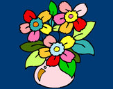 Dibujo Jarrón de flores pintado por cataguegui