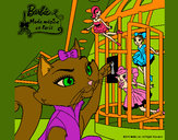 Dibujo La gata de Barbie descubre a las hadas pintado por amalia