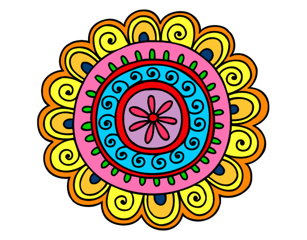 Dibujo Mandala alegre pintado por alesita08