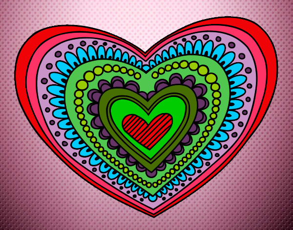 Dibujo Mandala corazón pintado por camila1D