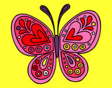 Dibujo Mandala mariposa pintado por JOVENA