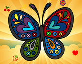 Dibujo Mandala mariposa pintado por mikuru
