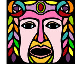 Dibujo Máscara Maya pintado por cataguegui