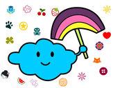 Dibujo Nube con arcoiris pintado por yaquelin