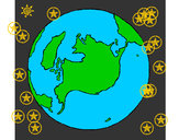 Dibujo Planeta Tierra pintado por bombibombi