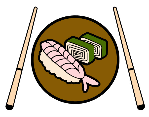 Dibujo Plato de Sushi pintado por ferflor31