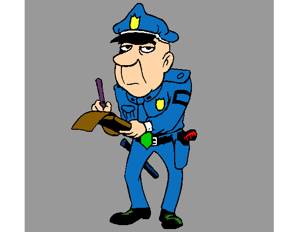 Dibujo Policía haciendo multas pintado por miguel30