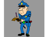 Dibujo Policía haciendo multas pintado por miguel30