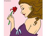 Dibujo Princesa con una rosa pintado por 0857568
