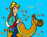 Dibujo Rey Melchor en camello pintado por Sofia1203