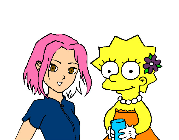 Dibujo Sakura y Lisa pintado por Esme4