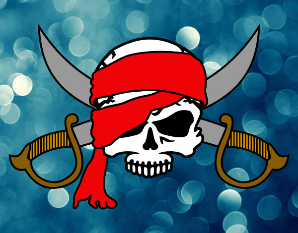 Dibujo Símbolo pirata pintado por taniafrias