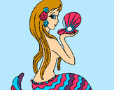 Dibujo Sirena y perla pintado por ilyskate