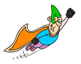 Dibujo Súper héroe volando pintado por IGTNACIO