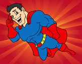 Dibujo Superhéroe volando pintado por martin101