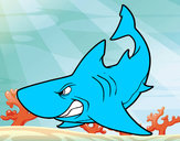 Dibujo Tiburón enfadado pintado por jhlyg