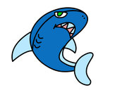 Dibujo Tiburón nadando pintado por hildielys