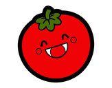 Dibujo Tomate sonriente pintado por elisan