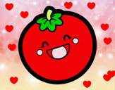 Dibujo Tomate sonriente pintado por ilyskate