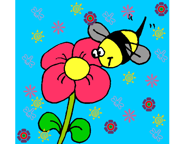 Abeja y flor