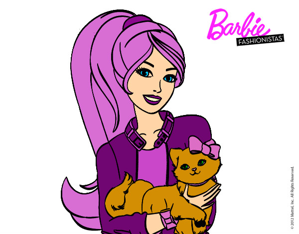 Barbie con su linda gatita