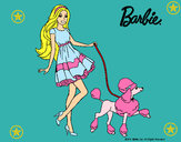 Dibujo Barbie paseando a su mascota pintado por ALBA123 