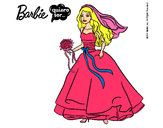 Dibujo Barbie vestida de novia pintado por giselitab8