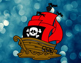 Dibujo Barco de piratas pintado por johny