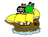 Dibujo Barco pirata pintado por franne