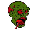 Dibujo Cabeza de zombi pintado por dead