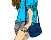 Dibujo Chica con bolso pintado por jespayne