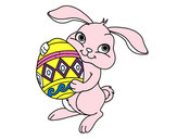 Dibujo Conejo con huevo de pascua pintado por Fania