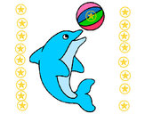 Dibujo Delfín jugando con una pelota pintado por yareliii