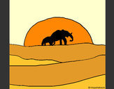 Dibujo Elefante en el amanecer pintado por ELISA0017