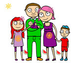 Dibujo Familia unida pintado por lorele