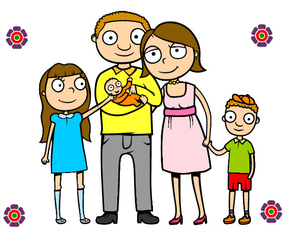 Dibujo Familia unida pintado por socata