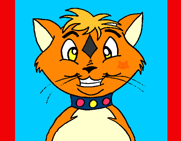 Dibujo Gato con collar pintado por IrisRammus