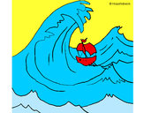Dibujo Gran ola pintado por amalia