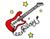 Dibujo Guitarra y estrellas pintado por sofia1990