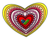 Dibujo Mandala corazón pintado por KarenArg