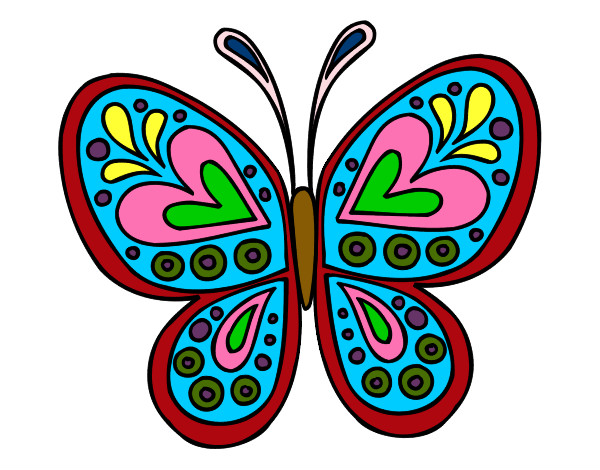 Dibujo Mandala mariposa pintado por AndresO