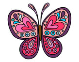 Dibujo Mandala mariposa pintado por Gilmar 