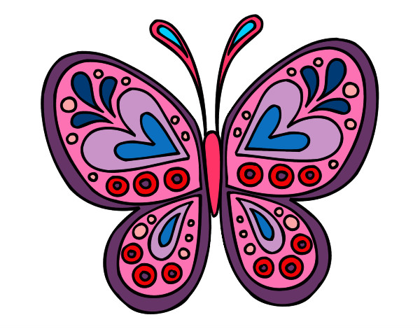 Dibujo Mandala mariposa pintado por KarenArg