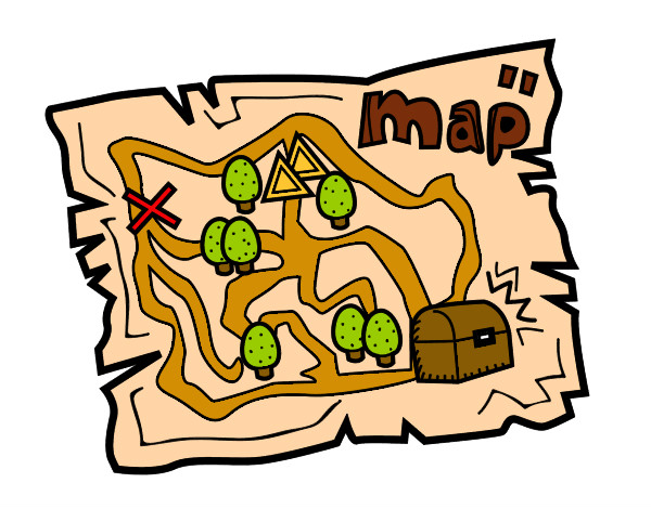 Dibujo Mapa del tesoro pintado por sasamari
