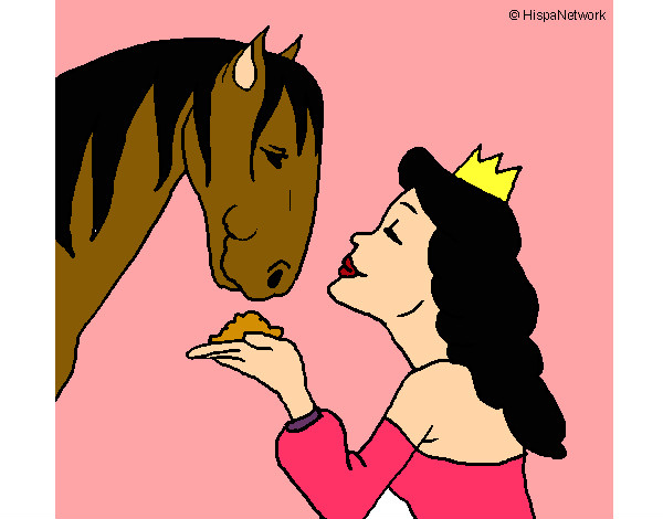 Dibujo Princesa y caballo pintado por ValeB