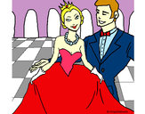 Dibujo Princesa y príncipe en el baile pintado por elionaigue