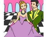 Dibujo Princesa y príncipe en el baile pintado por lorele