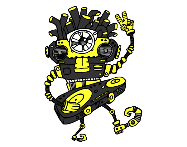 Dibujo Robot DJ pintado por jexu